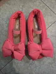 VERY VERY リー リボン ピンク ダウン フラット シューズ