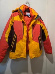 Columbia オレンジ/イェロー ダウン ジャケット SET