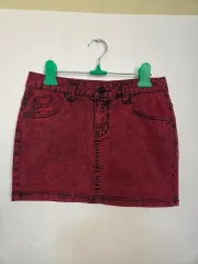 GUESS レッド デニム ミニ スカート