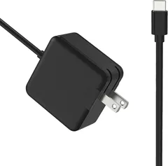 45W USB-C 充電器 Type-C ACアダプター タイプC ノートパソコン 急速充電器 PD PPS対応 GaN USB C 20V 2.25A ノートPC電源 Cタイプ アダプター Type-C ケーブル一体型 ブラック