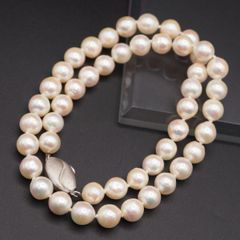 9.0mm台の宇和島産グレーアコヤ真珠ネックレス❣️訳あり『りんりん手