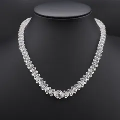 S007 水晶 SILVER刻印 ネックレス デザインカット シルバー