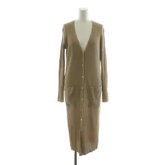 ルーニィ LOUNIE リブニット カーディガン ロング 長袖 Vネック F ベージュ /NQ