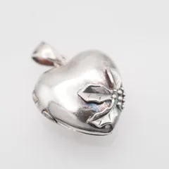 S306 ヴィンテージ 925刻印 ペンダント トップ フラワー 花 ロケット デザイン シルバー チャーム ヘッド