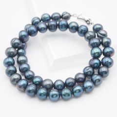 値引き× ブラック淡水パール ロングネックレス 本真珠 - メルカリ