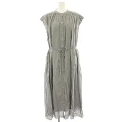 アーバンリサーチ サニーレーベル URBAN RESEARCH Sonny Label フレンチスリーブロングワンピース ギャザー マキシ シアー F グレー LA25-26T702 /HN