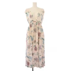 ジェラートピケ gelato pique ルームウェア フレアワンピース ミモレ ロング Vネック ノースリーブ ストレッチ 花柄 F ピンク /BB