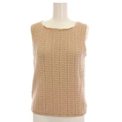 セオリー Theory PIN CROCHET SHELL ノースリーブ ニット カットソー S ピンクベージュ /YM