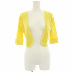 ハロッズ Harrods ニットカーディガン ボレロ ショート丈 五分袖 黄色 イエロー 16121281 /HN