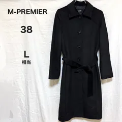 M-premier アンゴラ100% ロングコート 黒 38 L 上質 ウール 美シルエットのサムネイル