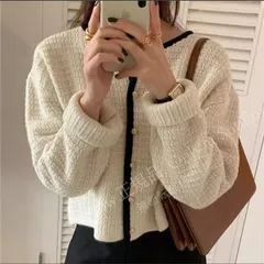 再入荷 人気カーディガン レディース春トップスニットカーデ羽織り 長袖ショート丈今っぽさのある ゆったりシルエット シンプルでオシャレ スタイルUP