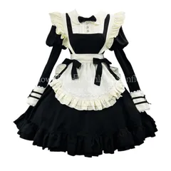 再入荷 【特価】人気商品★メイド服 ゴスロリ ロリータ 正統 可愛い ワンピース 仮装 長袖 コスチューム ドレス 喫茶店 遊園地 Lolita 演出服 学園祭 文