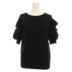 モガ MOGA ニット カットソー フリル 半袖 2 黒 ブラック B0292CKW340 /YM