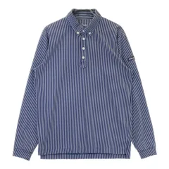 サイズ：M TITLEIST タイトリスト  長袖ポロシャツ ボタンダウン ストライプ柄 ネイビー系 [240101655550] ゴルフウェア メンズ ストスト