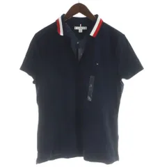 トミーヒルフィガー TOMMY HILFIGER ポロシャツ L/G 紺 ネイビー 半袖 ライン入り襟 /AP