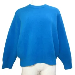 B&Y ユナイテッドアローズ BEAUTY&YOUTH ビューティー&ユース ウールカシミヤ アクア クルーネック ワイドニットプルオーバー セーター 長袖 厚手 ミドルゲージ S ターコイズブルー 1613-105-3351 /X