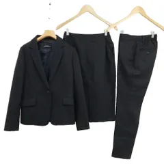 グリーンレーベルリラクシング ユナイテッドアローズ green label relaxing ドビーツイード フォーマル スーツ セットアップ 3点セット ジャケット スカート スラックス 38 ネイビー