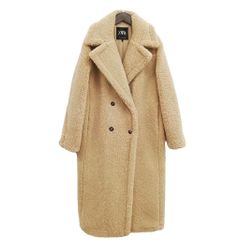 完売品♡ ZARA ザラ エクストラロングコート ビッグカラー テディベア 