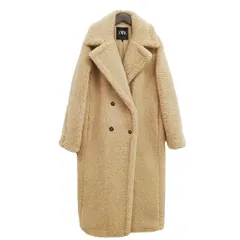 ザラ ZARA ボア テディベア ロングコート チェスターコート 美品 M ベージュ