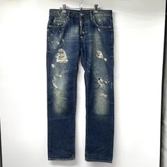 【最高峰・希少】ディースクエアード フラガール 刺繍 デニムパンツ 52 ジップ 最高峰・希少】ディースクエアード フラガール 刺繍 デニムパンツ 52
