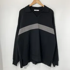 YASHIKI ヤシキ サザナミスキッパーニット YSK-25SS-KN06 美品 長袖 セーター Vネック さざ波 カジュアル メンズ サイズ2 Lサイズ相当 ブラック トップス A16147◆のサムネイル