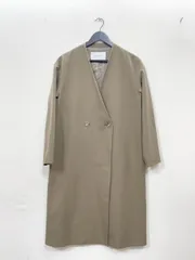 NATURAL BEAUTY BASIC ナチュラルビューティーベーシック ノーカラー ロング コート sizeS/茶 ■■レディース