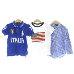 ポロ バイ ラルフローレン Polo by Ralph Lauren トップス 3点セット ポロシャツ Tシャツ ワイシャツ 100 青 ブルー 白 ホワイト /AP
