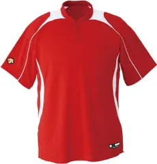 デサント DESCENTE ジュニア 野球 2ボタンベースボールシャツ  JDB110B RDSW レッド×Sホワイト