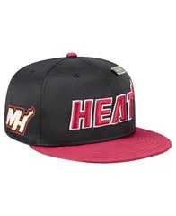 ニューエラ メンズ アクセサリー 帽子 ヴィンテージ サテン New Era Mens BlackRed Miami Heat Throwback Satin Vintage Pin TwoTone 59FIFTY Fitted Hat Black Red ブ