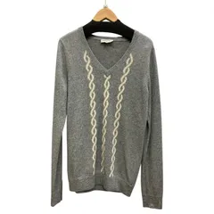 PAUL＆JOE ポールアンドジョー/size:S/シルク混Vネックニット/GRYグレー/チェーン柄/トップス/セーター/メンズ/FB3501のサムネイル