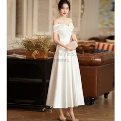 再入荷 ウェディングドレス 二次会 花嫁ドレス オフショルダー ドレス ロング 大きいサイズ 3L 4L 白 ロングドレス Aライン フレア リボン シンプル