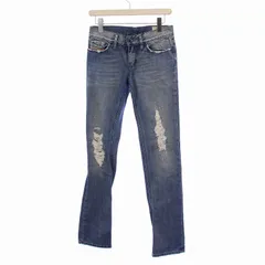 ディーゼル DIESEL LIV デニムパンツ ジーンズ ジップフライ USED加工 刺繍 スパンコール W25L32 インディゴ /BM ■JS