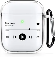 【在庫セール】AirPods 第2世代 ケース AirPods 第1世代 ケース おしゃれ クリア シンプル ミュージック 音楽 創意 デザイン AirPods 1/2 ケース 透明 エアーポッズ カバー カラビナ付き AirPods 第二世代/第一世代 ケー