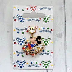 【当時物】ディズニーストア限定 2002 ミッキー サッカー ピンバッジ　ゆらゆら動く