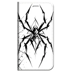 iPhone対応 スマホ 手帳型ケース 墨絵 蜘蛛 スパイダー 幾何学 ストリート クール スマホケース スタンド Sumi-e Silhouette Art 【iPhone17 / iPhone16 他 iPhone各機種対応】 |iajpsp02のサムネイル