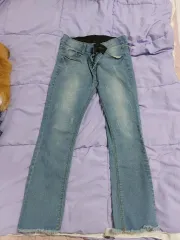 明るいデニムバンディング カットオフジーン