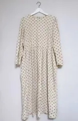 ドット Aライン ゴージ ロング丈ワンピース