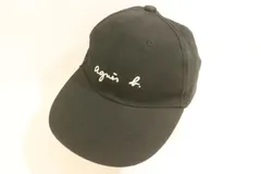 【中古】 Agnes b. レディースキャップ -- ロゴ キャップ Agnes b. -- 黒 ブラック ロゴ