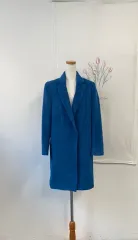 LINE アルファパカ ブルー ロング コート