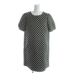 ロイスクレヨン Lois CRAYON ワンピース M 黒 ブラック 白 ホワイト ドット柄 半袖 ひざ丈 /AP