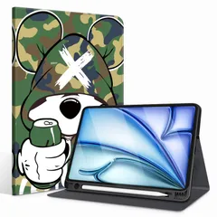 【特価セール】for iPad Air 11インチ ケース M2 第6世代 2024専用 ペン収納 軽量 薄型 Pencil Pro/USB-C完全対応 オートスリープ/ウェイク機能対応 かわいい 人気オシャレ キャラクターシェル iPad Air 11インチ