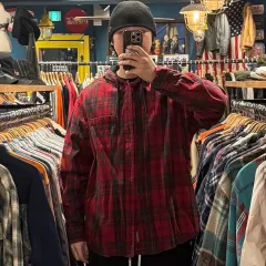 Eddie Bauer チェック パータン フード ジャケット