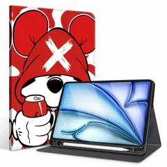 【特価商品】for iPad Air 11インチ ケース M2 第6世代 2024専用 ペン収納 軽量 薄型 Pencil Pro/USB-C完全対応 オートスリープ/ウェイク機能対応 かわいい 人気オシャレ キャラクターシェル iPad Air 11インチ
