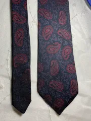 ベイズリー パータン ネック タイ ブラック/レッド