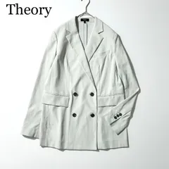3319y美品 セオリー 23SSリネンブレンドダブルテーラードジャケット オフホワイト