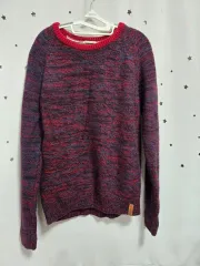 トミー レッド/ネイビー ニット セーター L/7