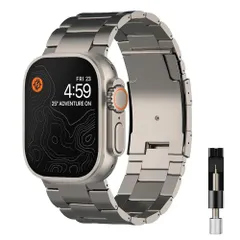 【特価商品】watch watch apple series 耐久性 軽量 Ultra2/Ultra ULTRAモデルにマッチ 49mm 幅広 チタニウム 調節工具付き バンド Apple アップルウォッチウルトラバンド コンパチブル