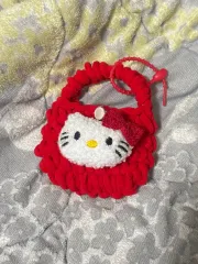 ハローキティ 赤 編み ミニ バッグ キーホルダー