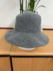 ウール素材 バケットハット 帽子 グレー