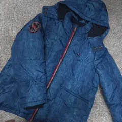 Tommy Hilfiger トミーヒルフィガー デニム ブルー ダウン アウター M (10/12 キッズ)
